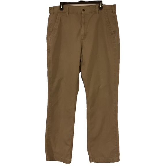 Carhartt Other - Carhartt Men's Dark Tan Khaki Carpenter Pants, Size 38 X 32 Relaxed Fit